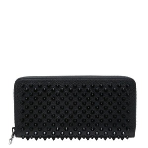 クリスチャンルブタン スパイク パネトーネ ラウンドファスナー 長財布 1185059 ブラック レザー メンズ Christian Louboutin 【中古】