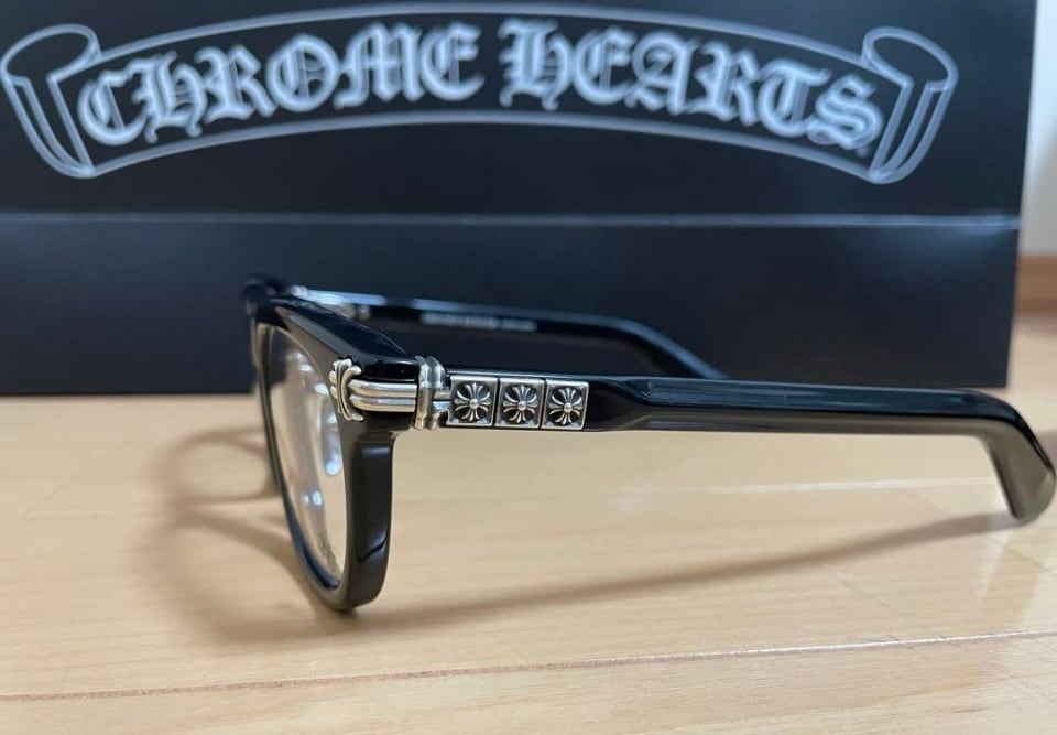 クロムハーツ メタルフレームブラックメガネ CHROME HEARTS クロムハーツ ブラックフレーム メガネ 眼鏡 | chromehearts