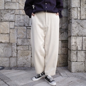 unfil(アンフィル) heavy weight cotton-twill wide leg trousers