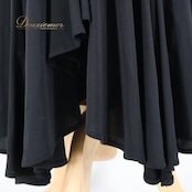 社交ダンス 衣装 スカート ブラック系 チャコットロイヤルダンス Chacott ROYAL DANCE 黒 日本製 無地 シンプル 上品 レッスン 練習 伸縮 アシンメトリー ストレッチ オールブラック ダンス衣装 パーティー