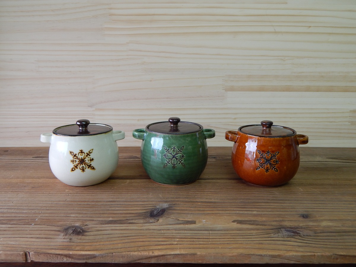 シュガーポット【白・緑・茶】 | 作家ものの陶器のお店 atelier BOKKO