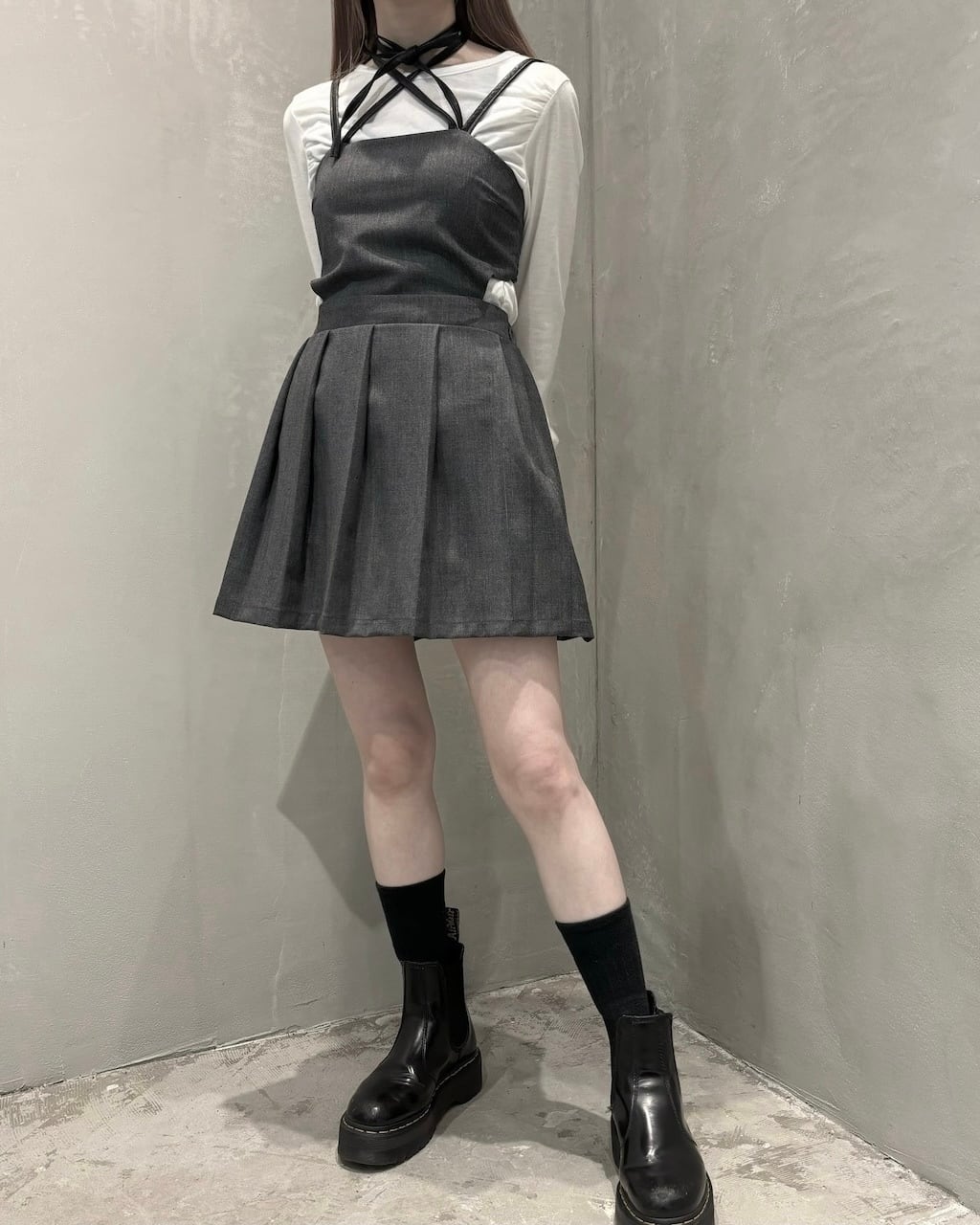 プリーツエプロンミニドレス | BANK