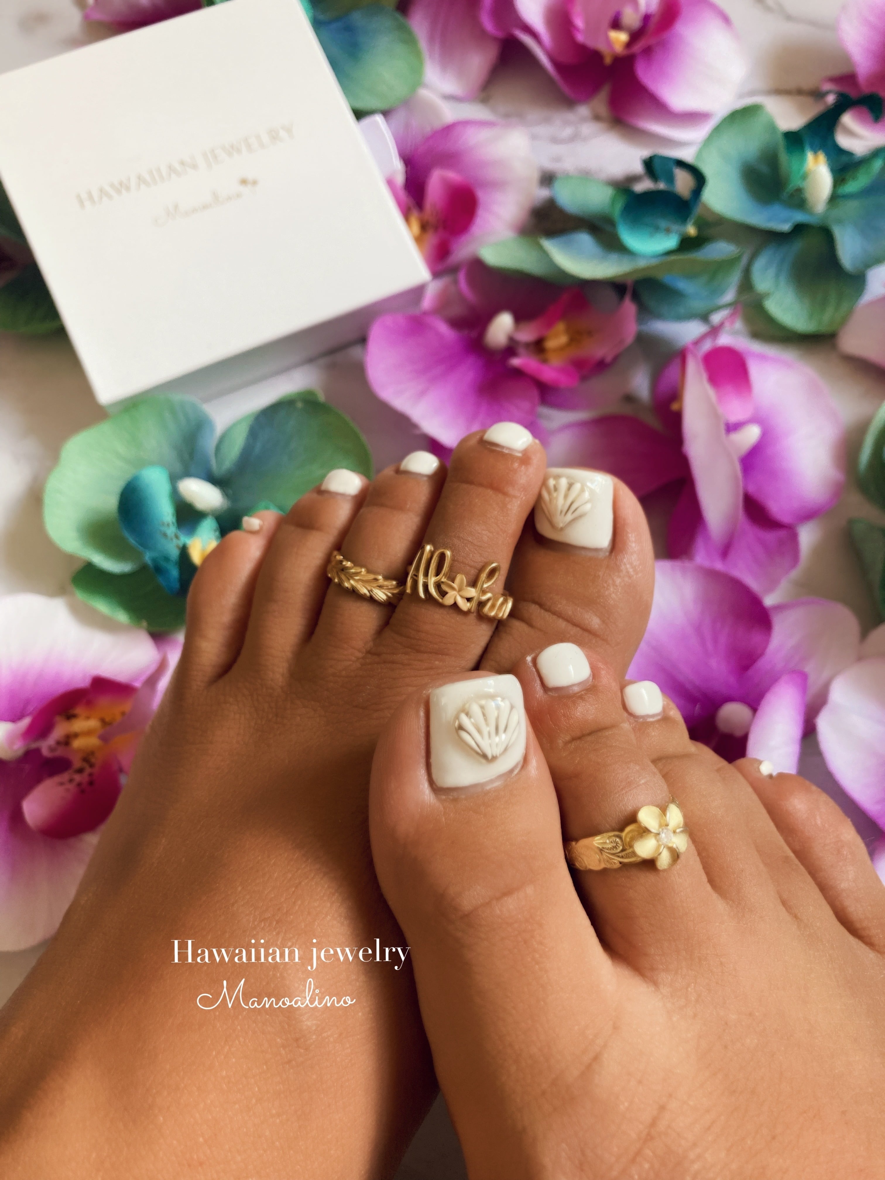Toe ring Plumeria Maile Hawaiianjewelry(ハワイアンジュエリートゥー ...