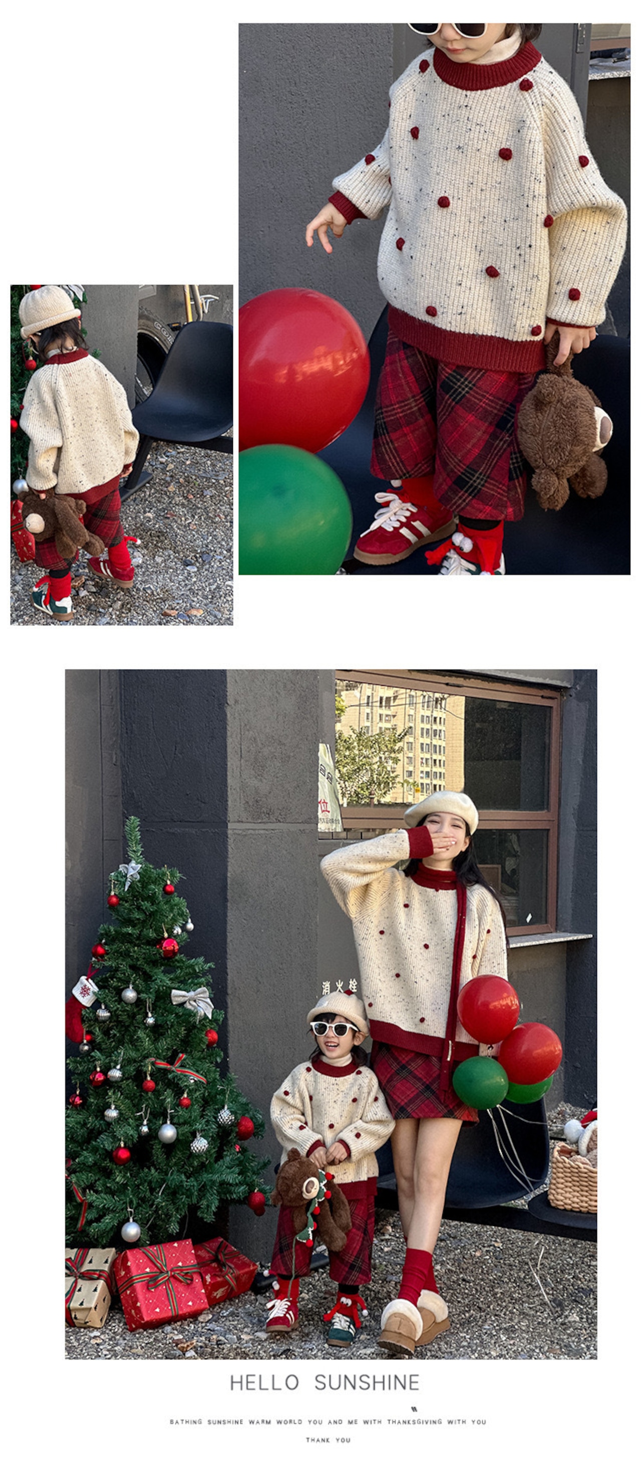 〈kids/ 90-140size〉Dot & Plaid Ensemble /トップス - 5