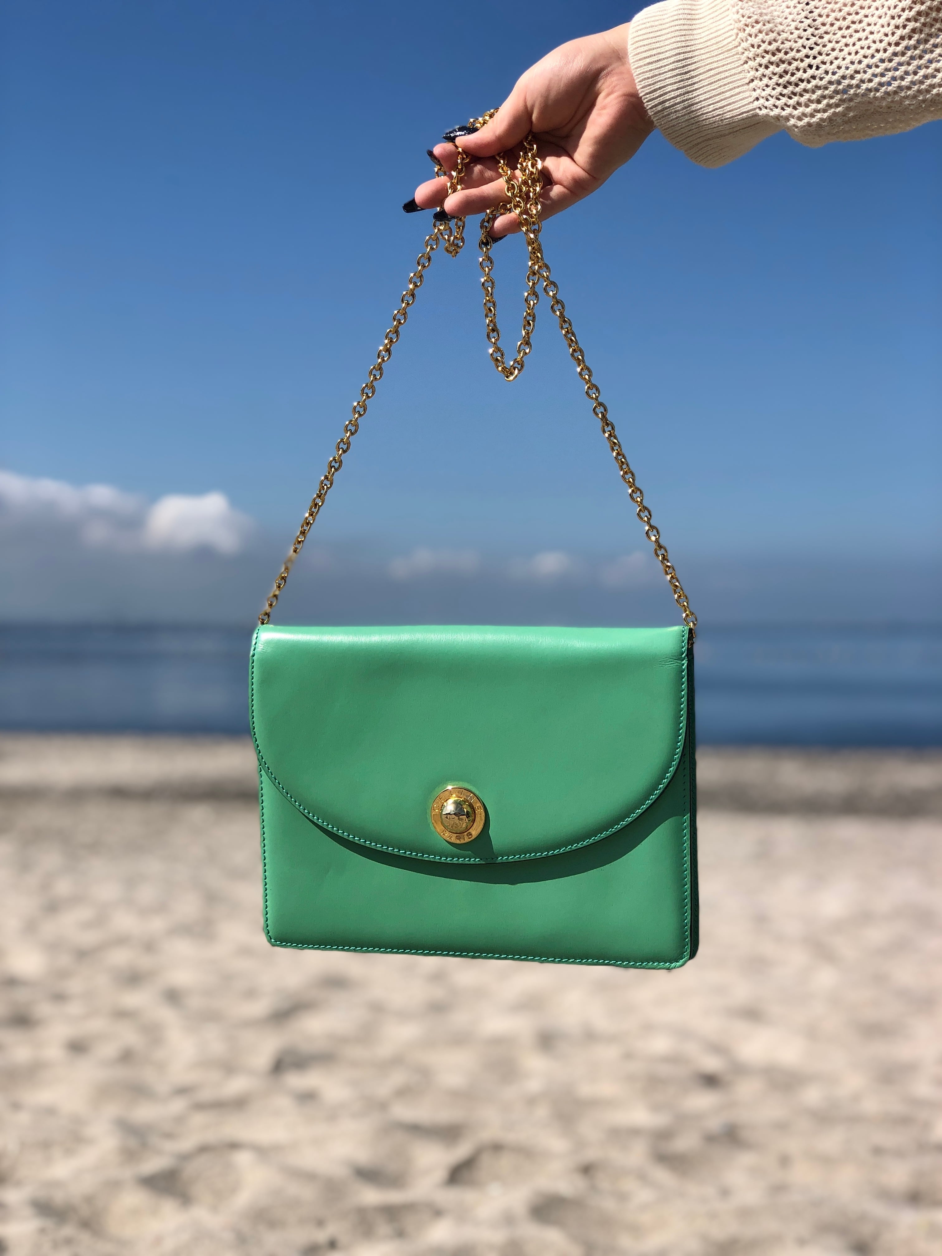 日本直送 名牌中古包 】CELINE セリーヌ スターボール レザー チェーン 