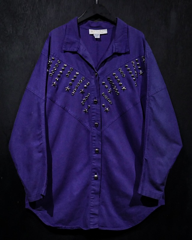 【WEAPON VINTAGE】Multi Studs Design Vintage Loose L/S Shirt