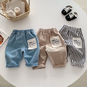 【BABY&KID】ウエストゴム仕様ポケット付きパンツ