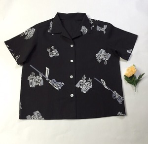 浴衣アロハシャツ(八幡駒)レディスL