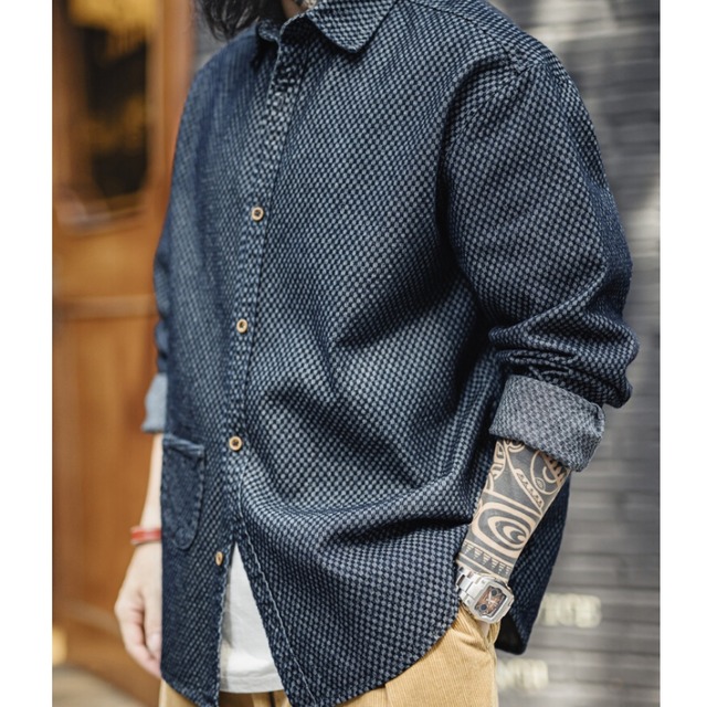 パッチポケット付きラペルシャツ　　A18557