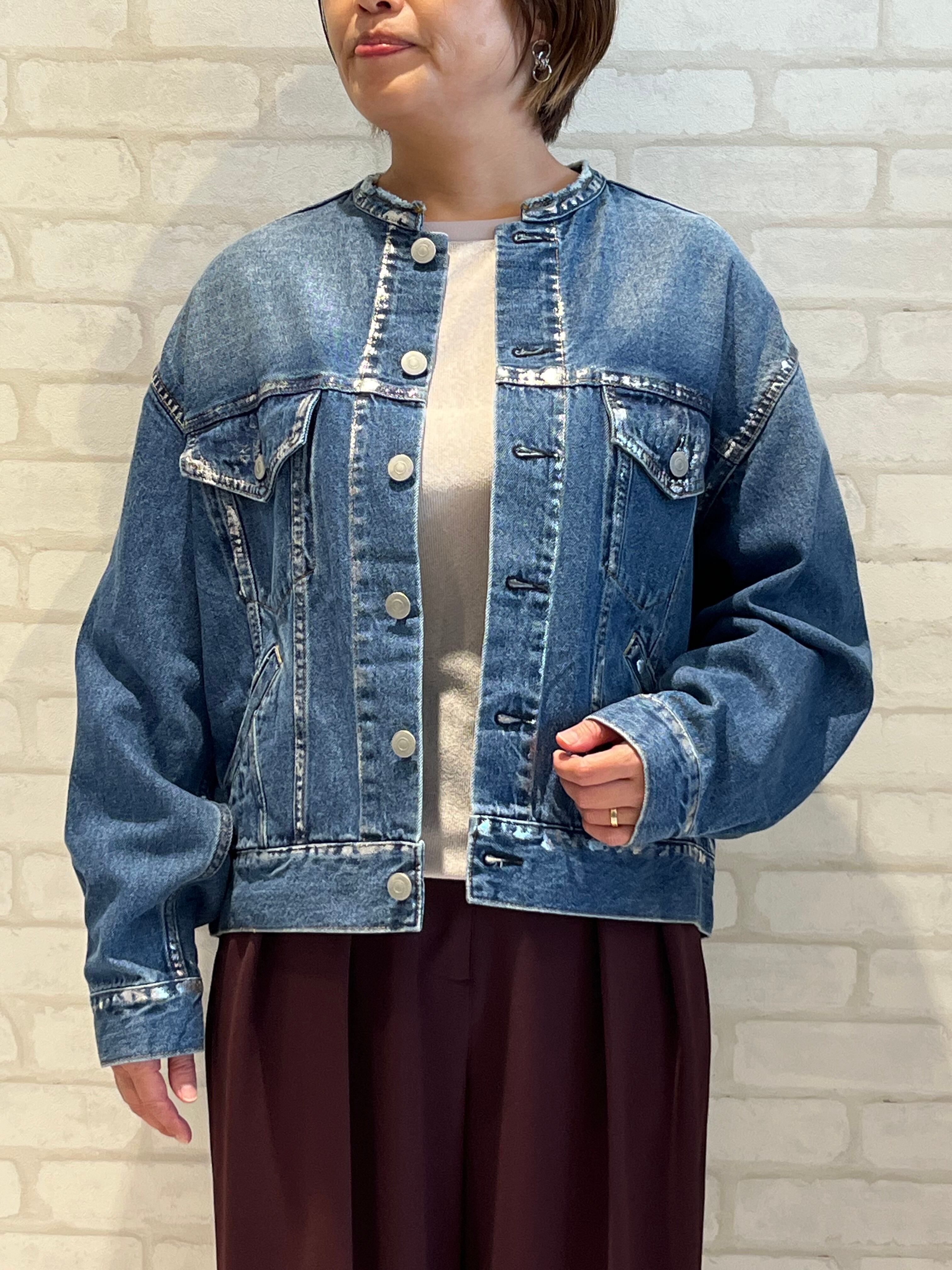 KHA:KI/MIL25FJK3236/シルバー箔プリントGジャン(インディゴ)