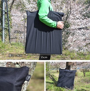 196ひのきのキャンプ用品 土佐ひのき製 折りたたみウッドテーブル KUROSON370-F 二つ折り ロースタイルキャンプ用