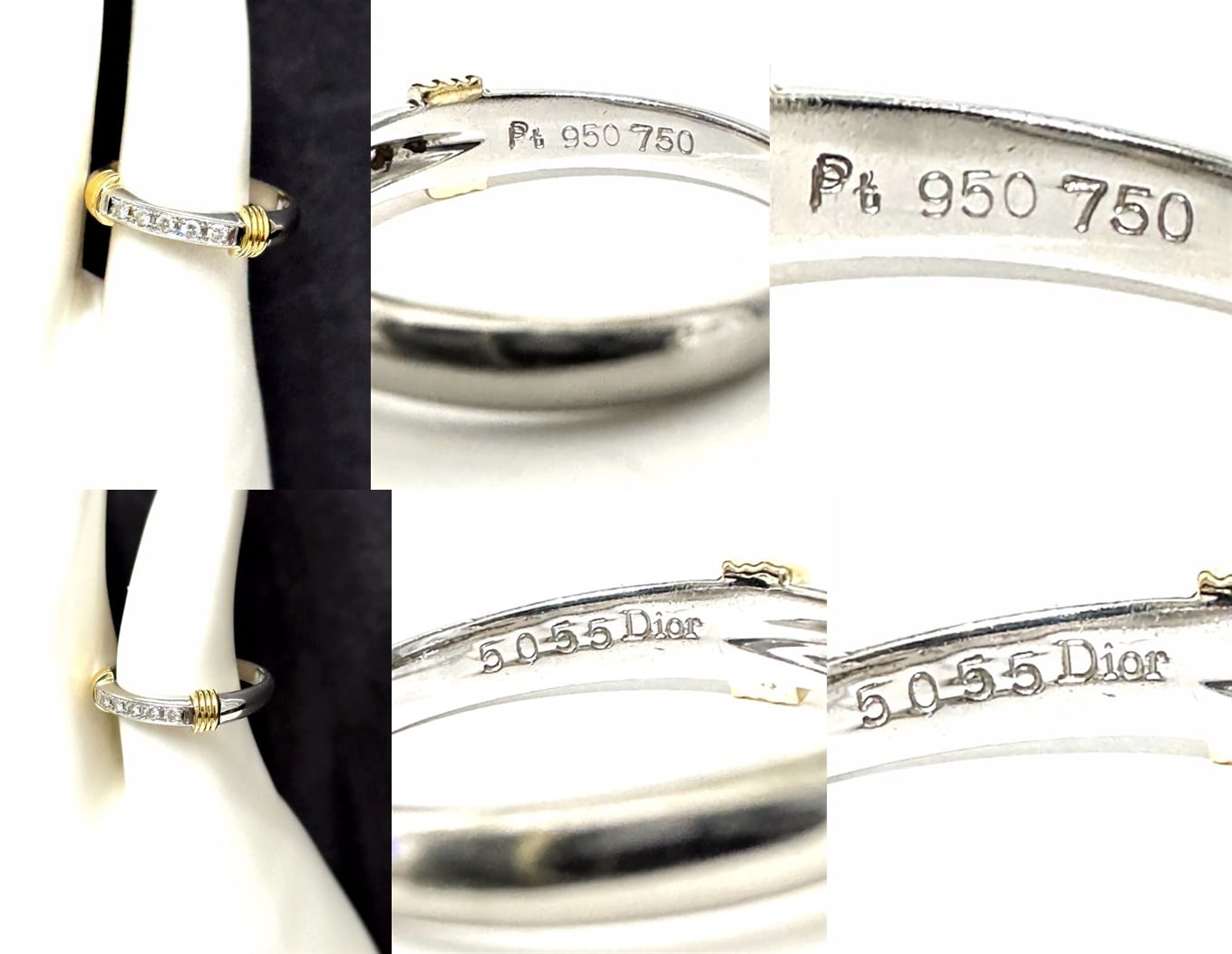Dior クリスチャンディオール K18 YG プラチナ コンビ ダイヤモンド