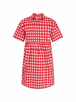 【マルニ】赤と白の女の子のドレス