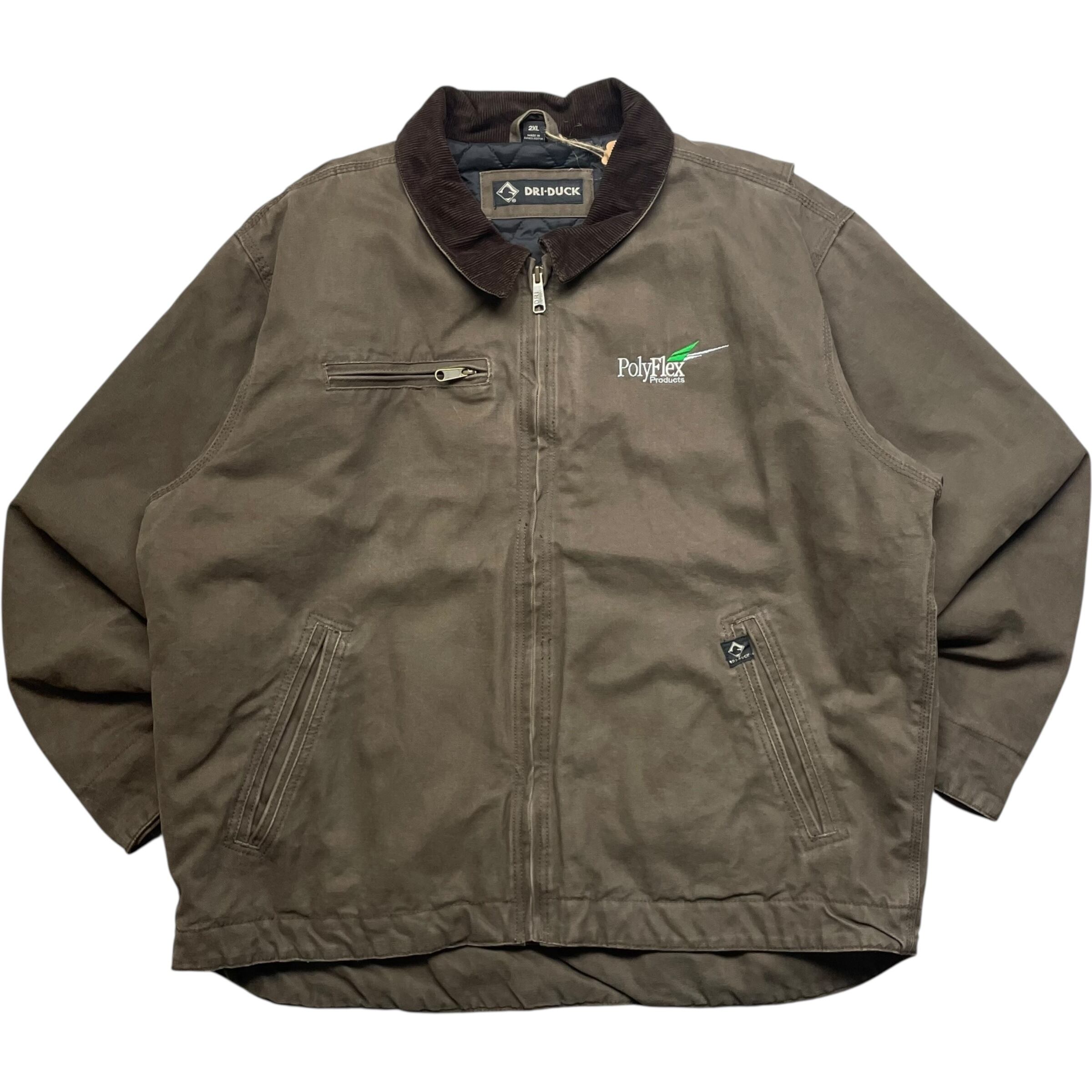 《2XL》DRI DUCK ダックジャケット 企業ロゴ 裏キル ブラウン no.9234