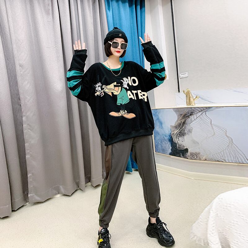 Tシャツ オータムスタイル長袖スリーブルーズトップス ロング 大きめサイズ 秋物 ミックスインファッション34266049890