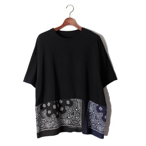 《Ladies商品》BANDANA PATCHWORK TEE -B (black×navy) <LSD-BM1T2>