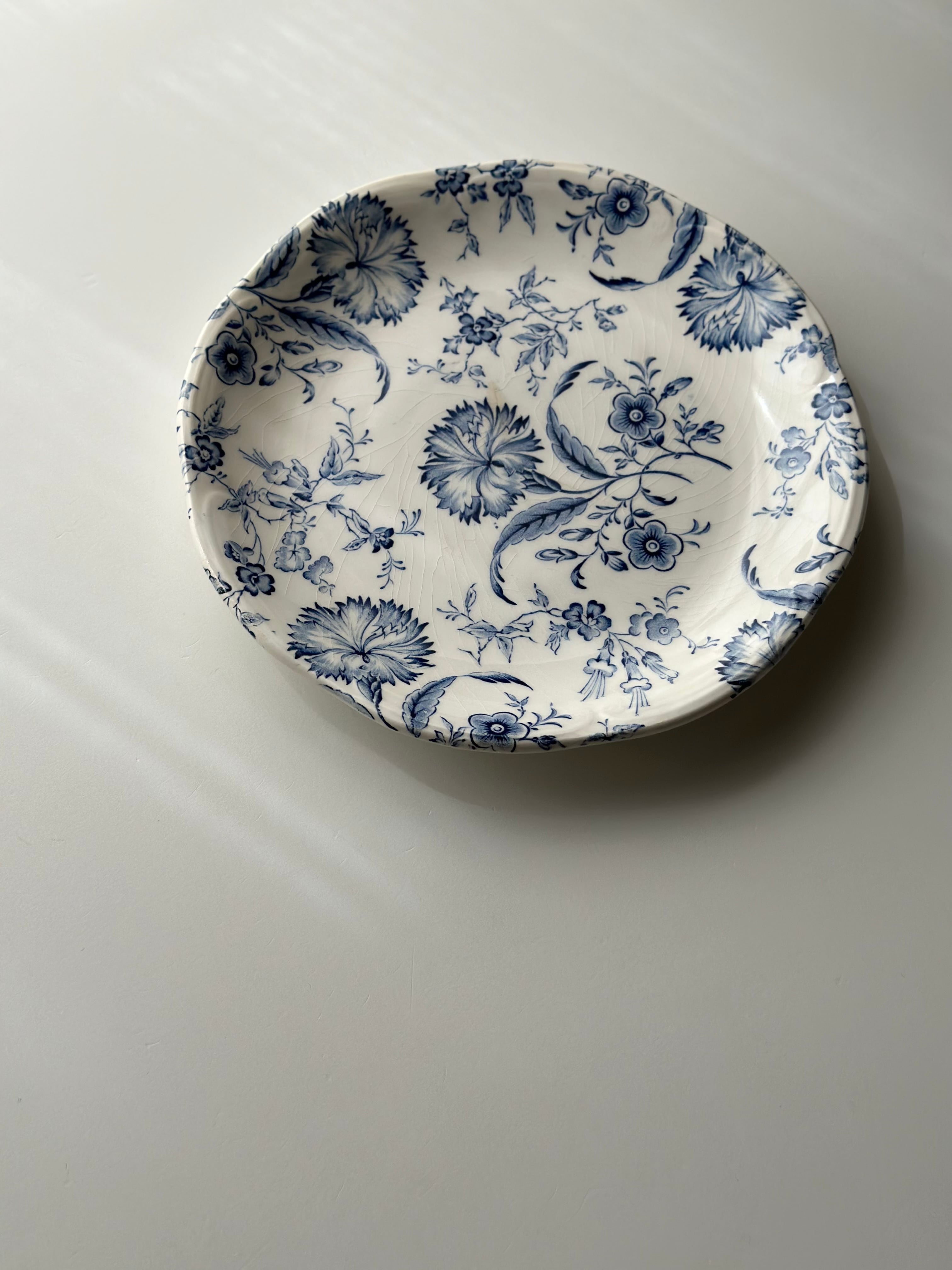 レア　ジアン　Gien flore 花柄プレート　22㎝　２枚　フランス製 レア ジアン Gien flore 花柄プレート 22㎝ 2枚 フランス製 レア