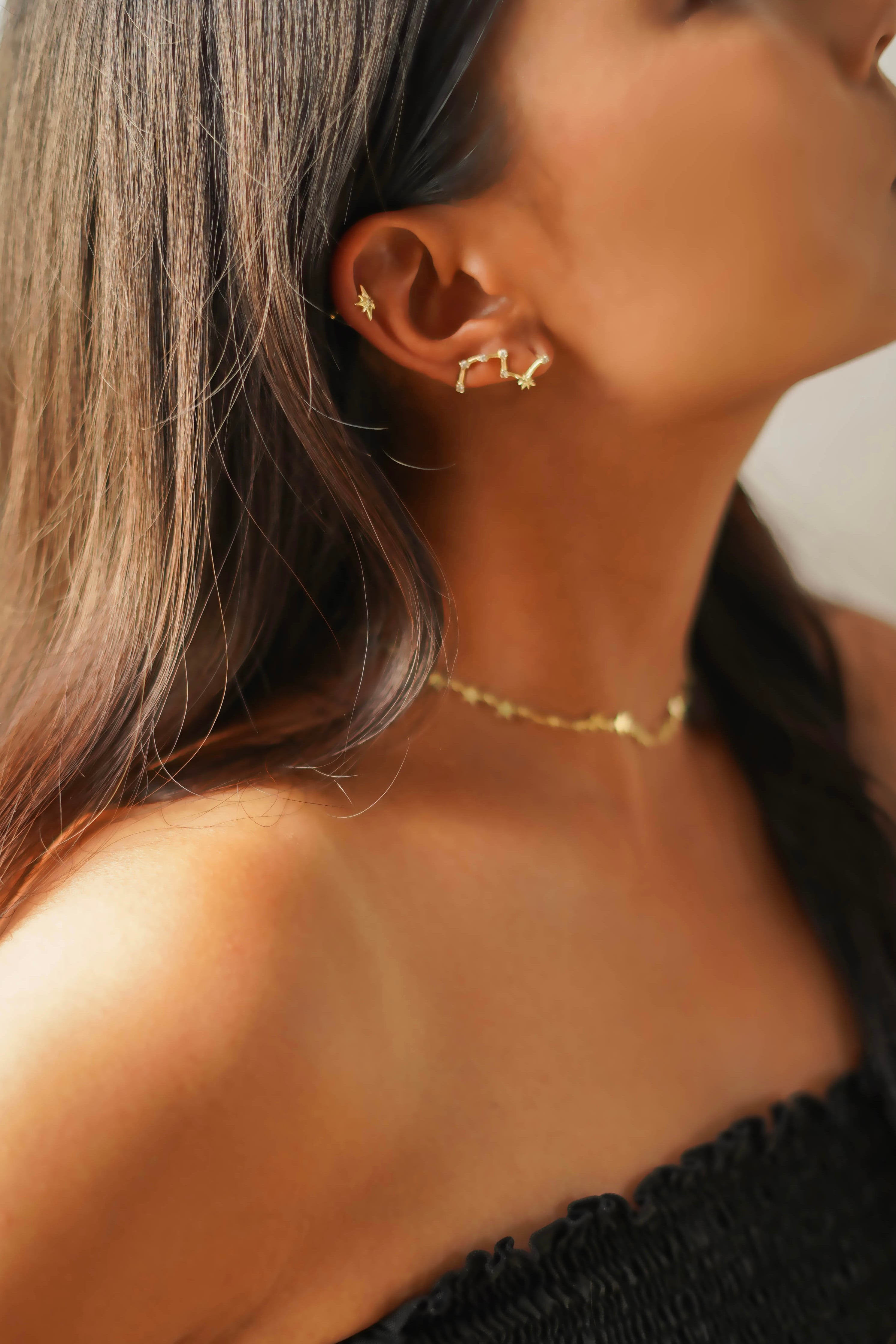 The Big Dipper（北斗七星） Earring 【片耳用】14KGP | Indah Sea