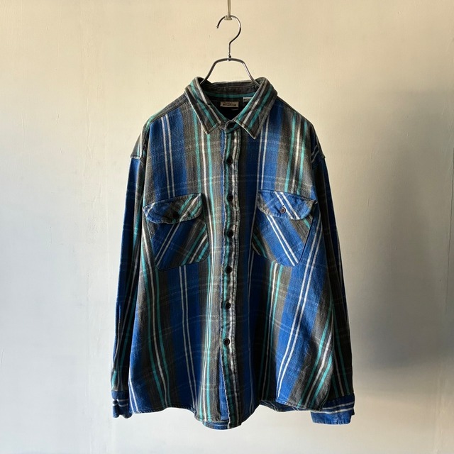-FIVE BROTHER- 90's check heavy flannel shirt