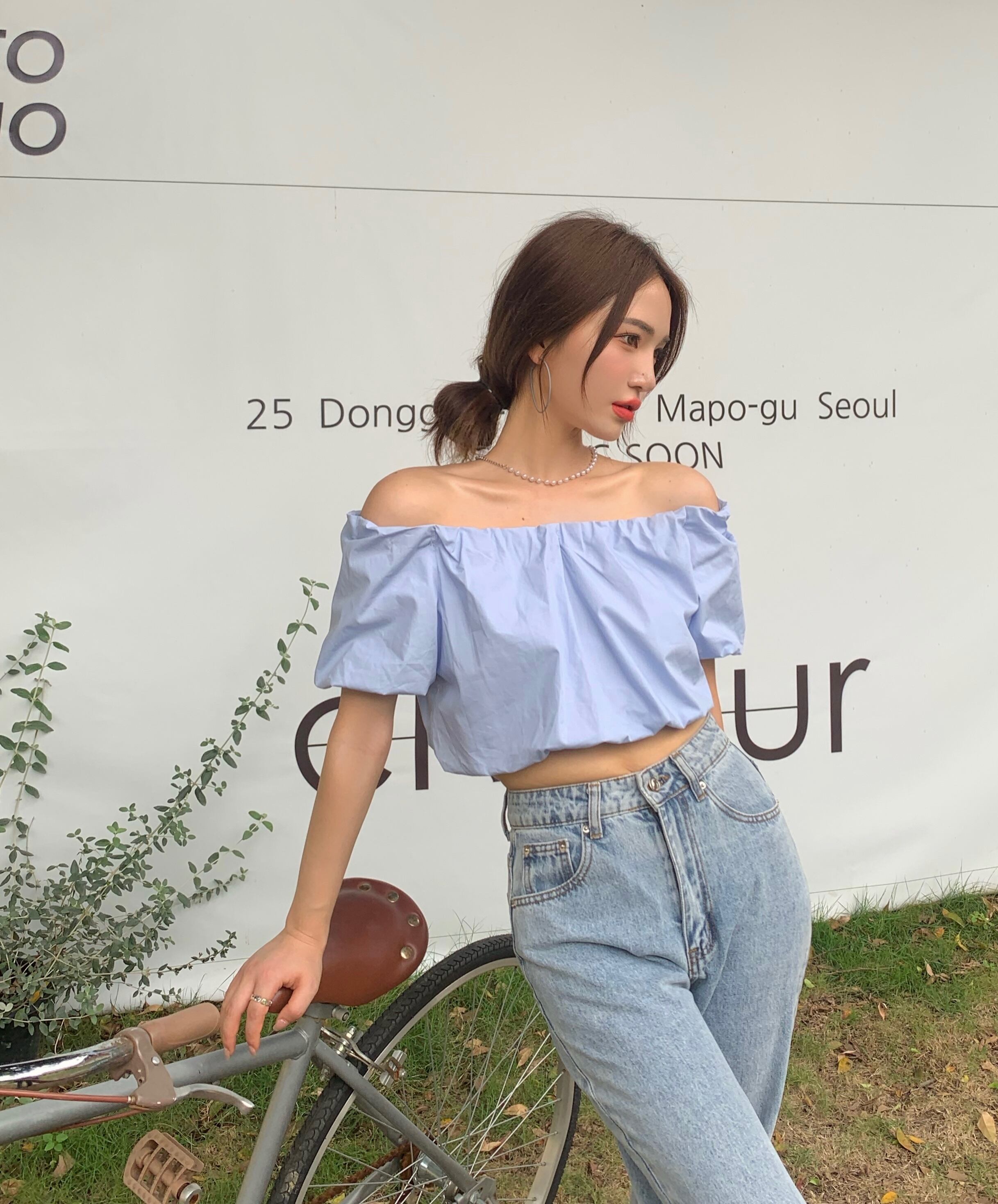 シャツ ショートスリーブブルー半袖サマー薄手トップス ハーフスリーブ 夏物 ブラックストロベリース26742362170