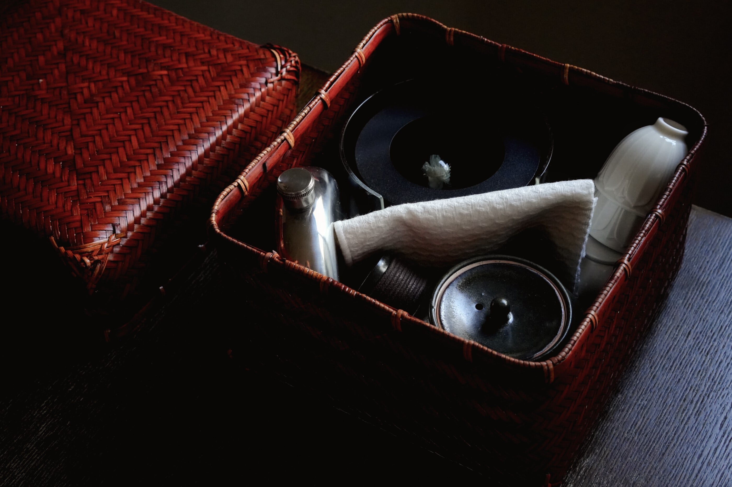 竹雕茶入 いちぶつ】野点用 竹製茶道具入れ /【 ichibutu 】Bamboo Tea Box for