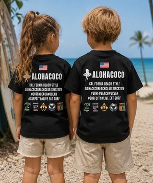 ALOHACOCO人気ロゴcollection  KIDSTEE(BLACK)