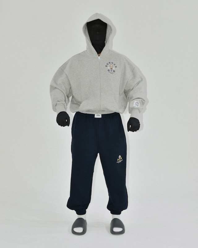 バーガージムジップパーカー グレー