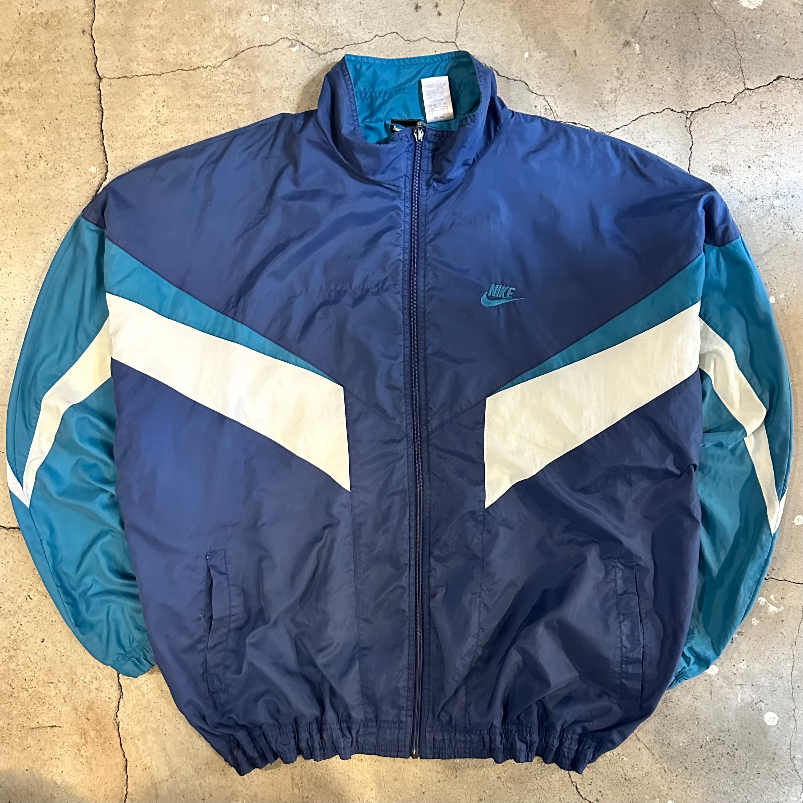 【NIKE】90sリバーシブルナイロンジャケット ティール×オレンジ 刺繍ロゴ 90s NIKE logo embroidery nylon zip up design jacket | 仙台 古着屋
