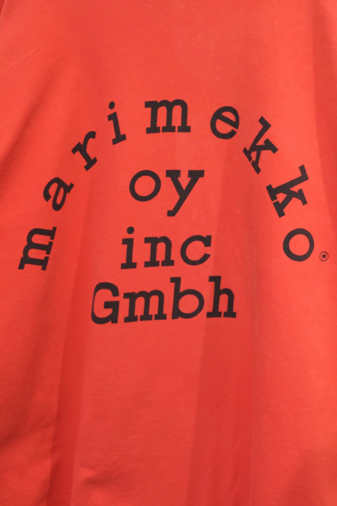 Marimekko red arch logo heavy cotton top