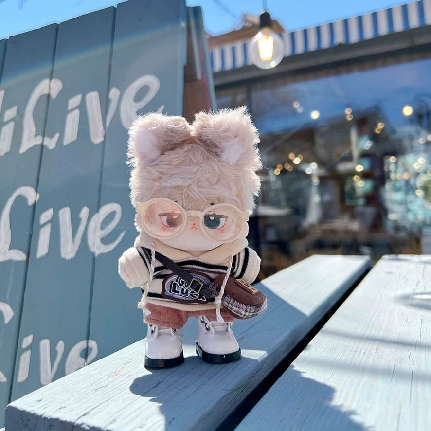 Supreme スウェットシャツぬいぐるみ 10cmぬい服】ボーダースウェットコーデ 10cm着せ替えぬいぐるみ用 棉花