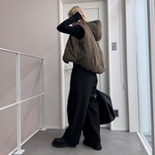 スラントウエストタックPT/ブラック