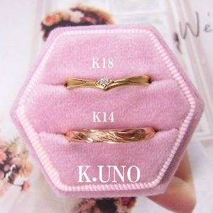 【ケイウノK.UNO】K18/K14結婚指輪『美女と野獣』Ballroom Disney