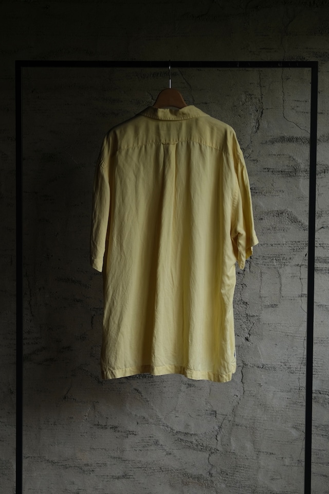 OK/90's "Polo by Ralph Lauren" CALDWELL silk linen open collar shirt/yellow