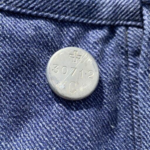 40's 50's スイス軍 デニムオーバーパンツ ライトブルー 針刺しシンチ