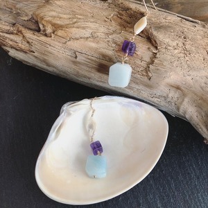 淡水パール×アメジスト×アクアマリンのピアス