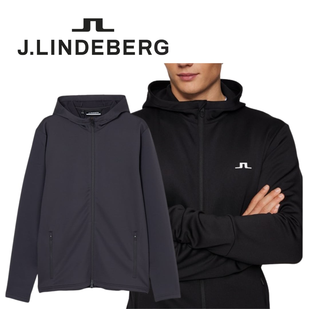 良品 ジェイリンドバーグ バックブリッジロゴストレッチフルジップゴルフパーカーL メンズ パーカー（ブランドジェイ・リンドバーグ）（ゴルフ パーカーの