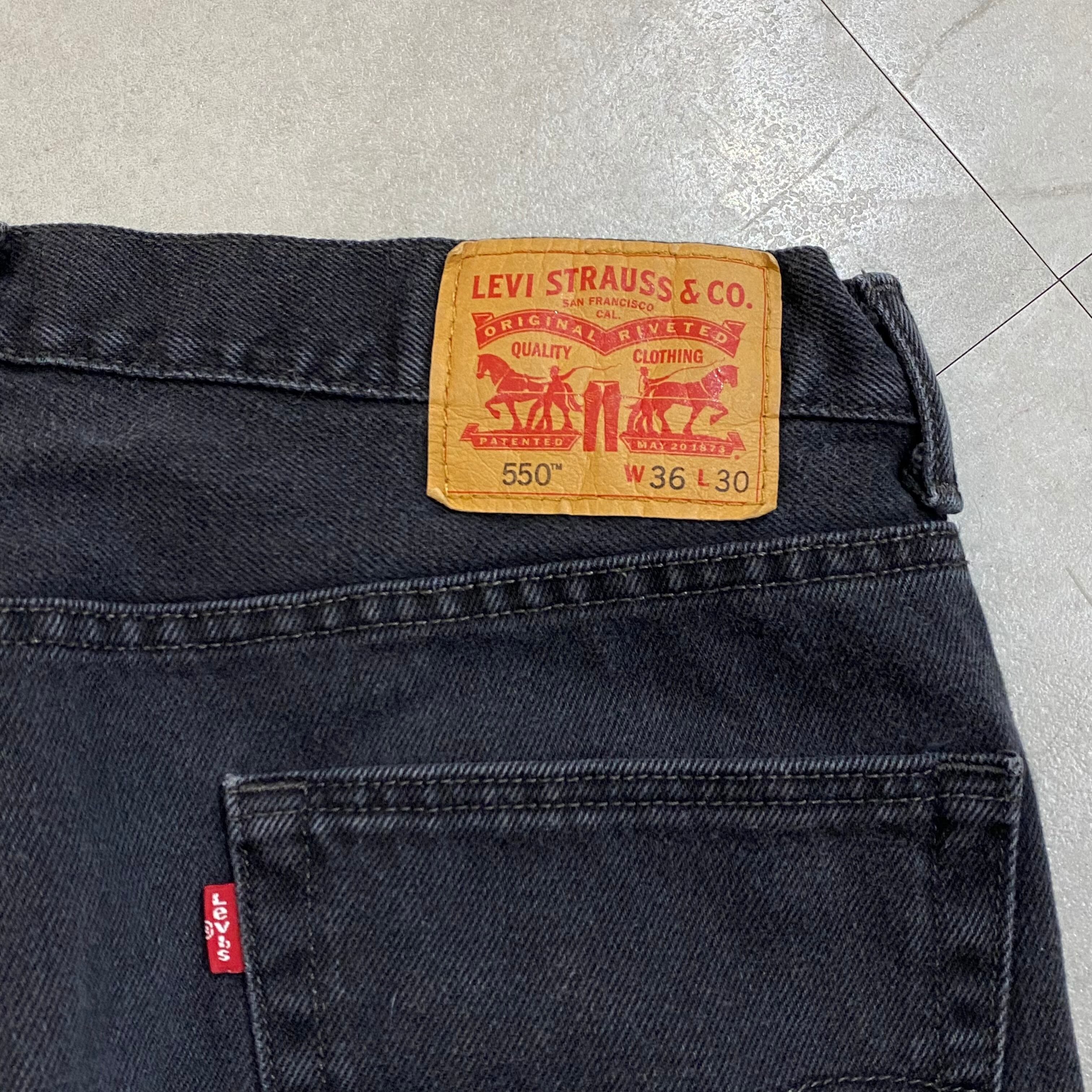 W36 Levi's リーバイス505 ブラックデニム バギーパンツ ワイド 黒