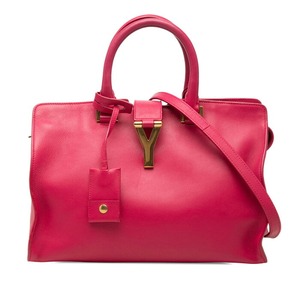 サンローラン プチカバス ハンドバッグ ショルダーバッグ 2WAY 311210 ピンク系 レザー レディース SAINT LAURENT 【中古】