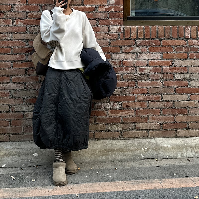irregular balloon quilted skirt BO0248