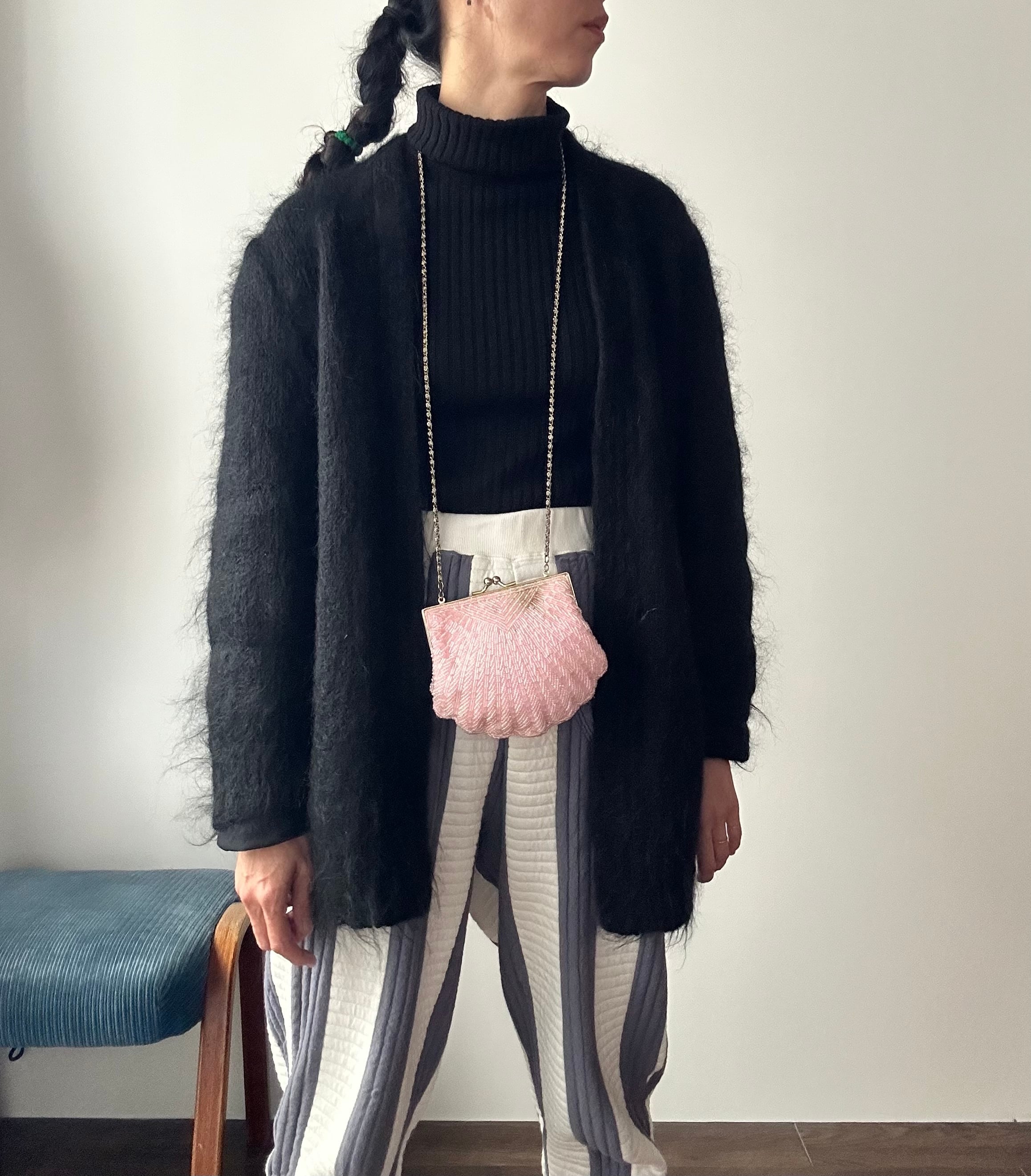 Vintage pink シェルビーズバッグ