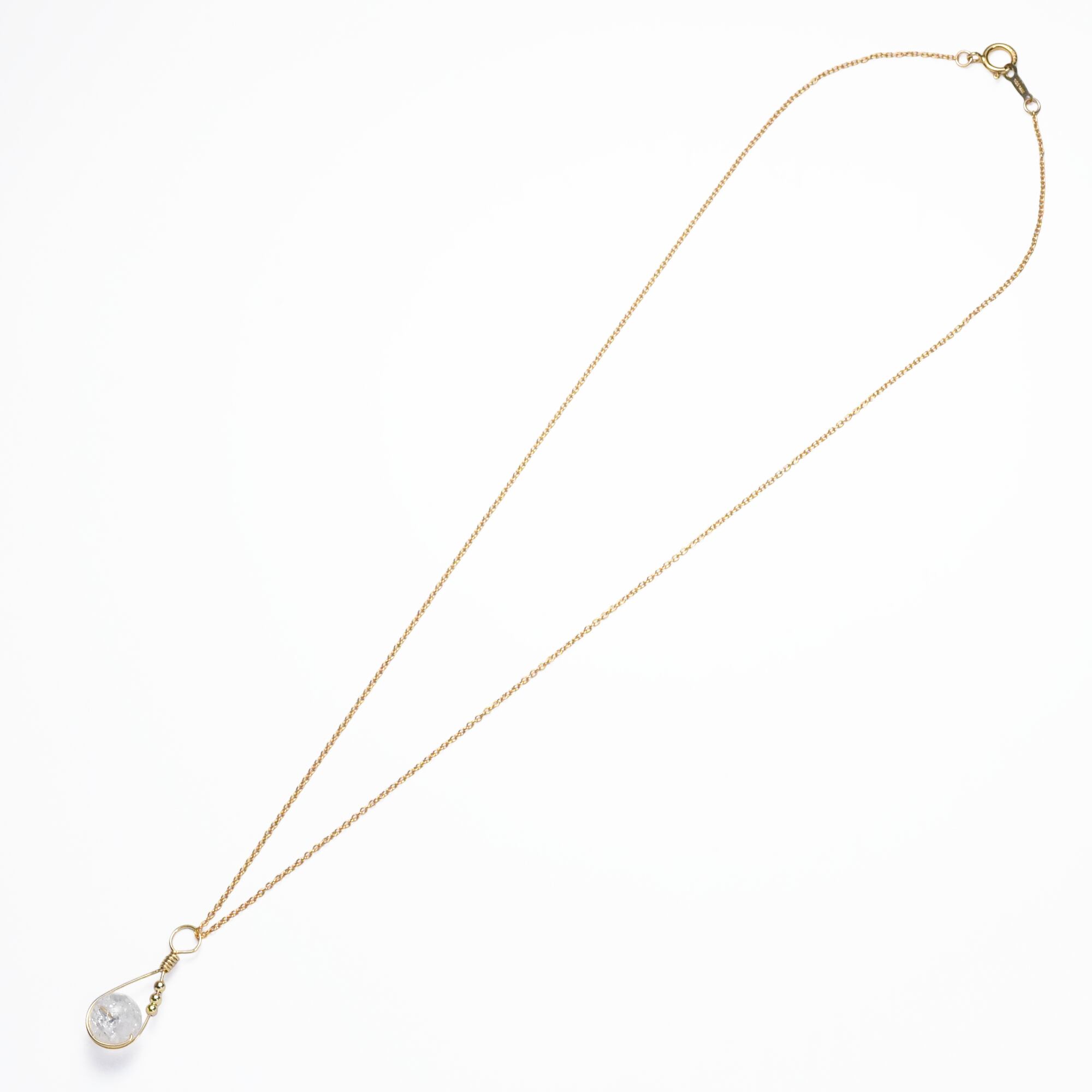 DOROS Lithos K14GFクラック水晶 ティアドロップライン チャーム