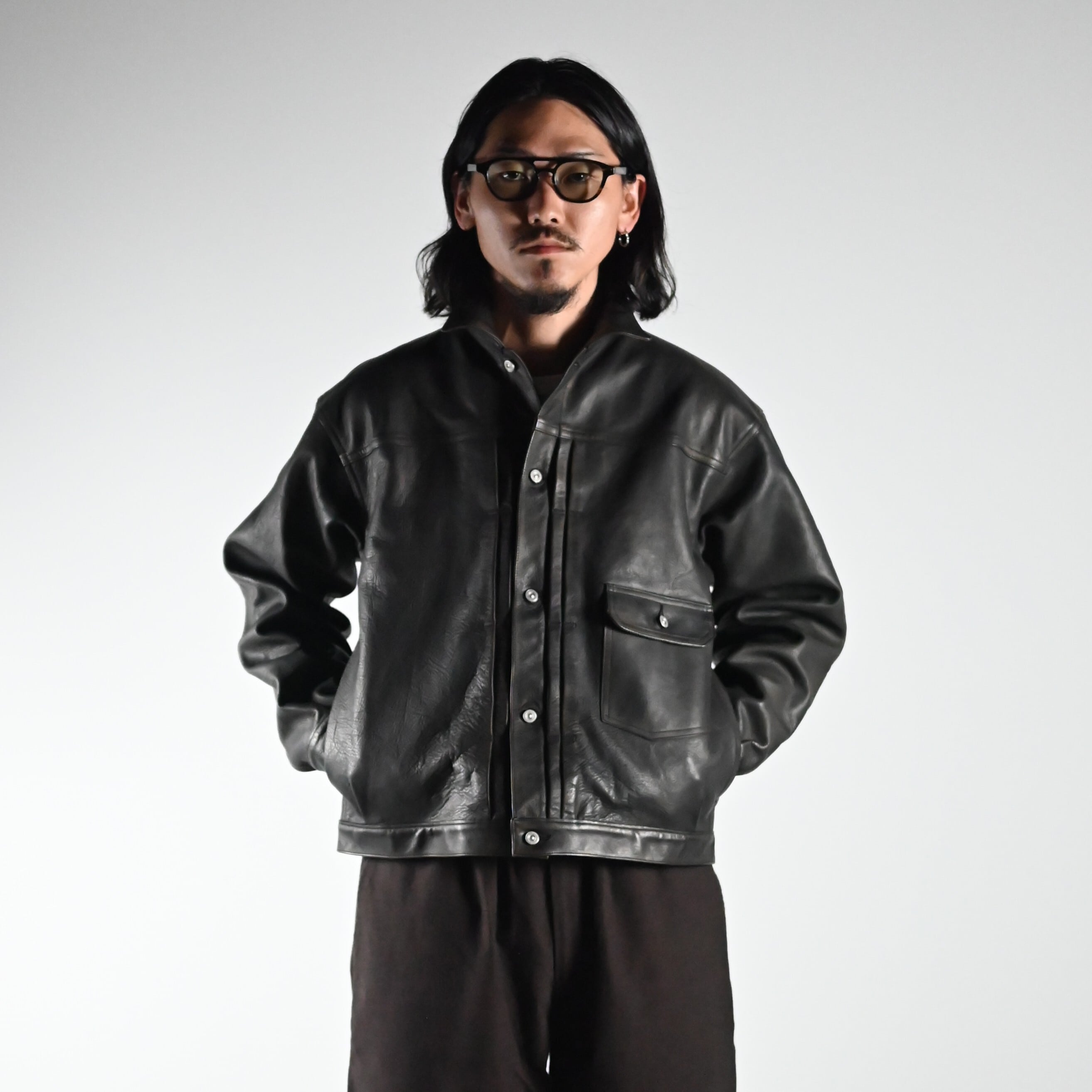 OLD JOE オールドジョー 12ss パラシュート ジャケット ミリタリー OLD JOE(オールドジョー)PATINA HORSE-HIDE RIVETED JACKET,THE DAY