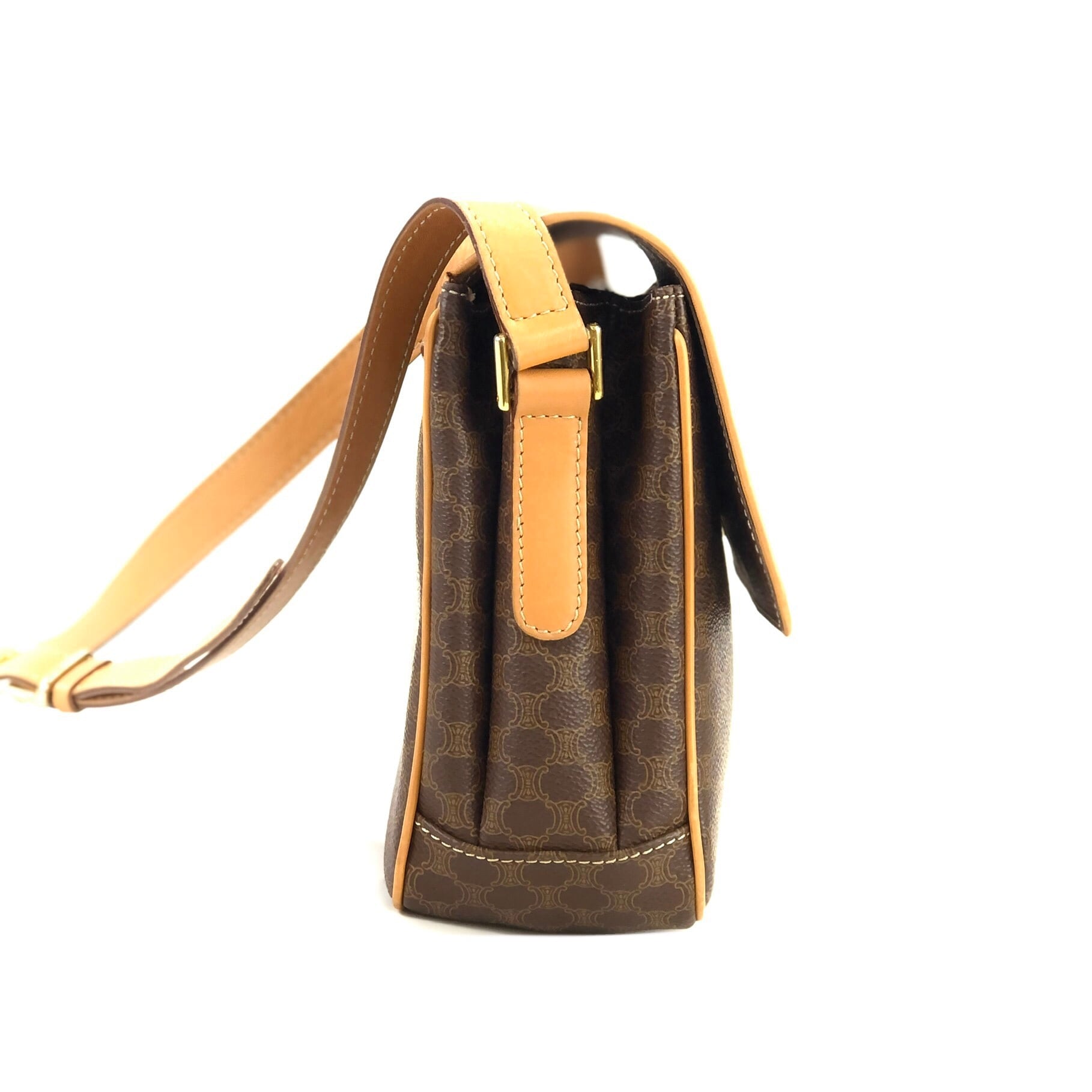 CELINE セリーヌ マカダム ブラゾン型押し PVC×レザー フロントライン