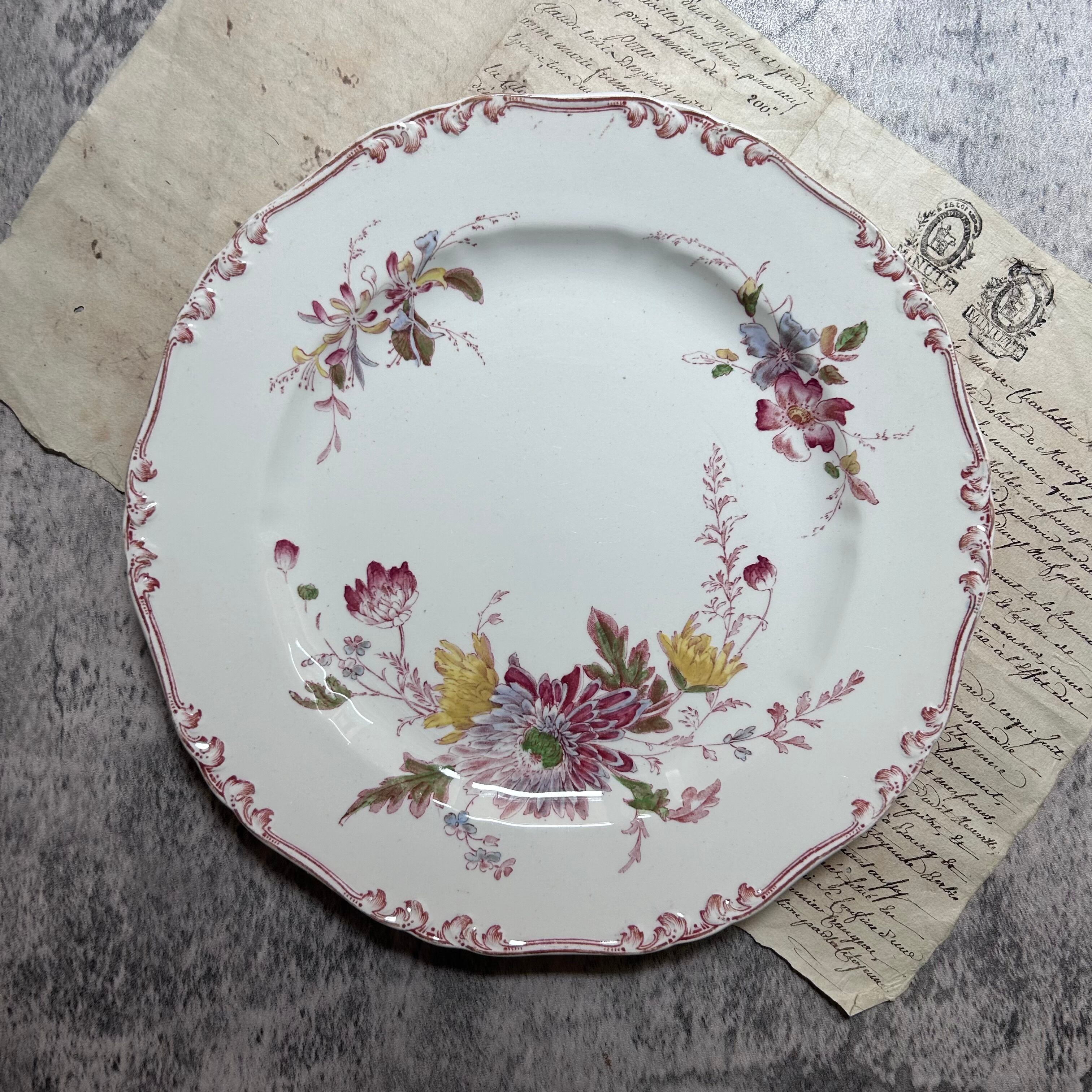 E.BOURGEOIS(エミールブルジョワ) 平皿 D フランス アンティーク  