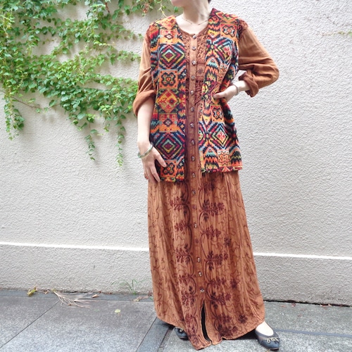 60's tapestry coat vest／60年代 タペストリー コート ベスト