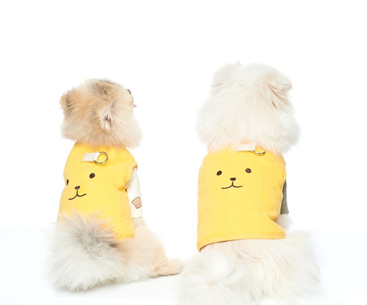 コーデュロイクマちゃんベスト S ~ 2XL 3color  /  犬服 秋冬 新作 ドッグウェア ボアベスト ダウン ベスト 犬 服 アウター 袖なし 小型犬 中型犬 outer24