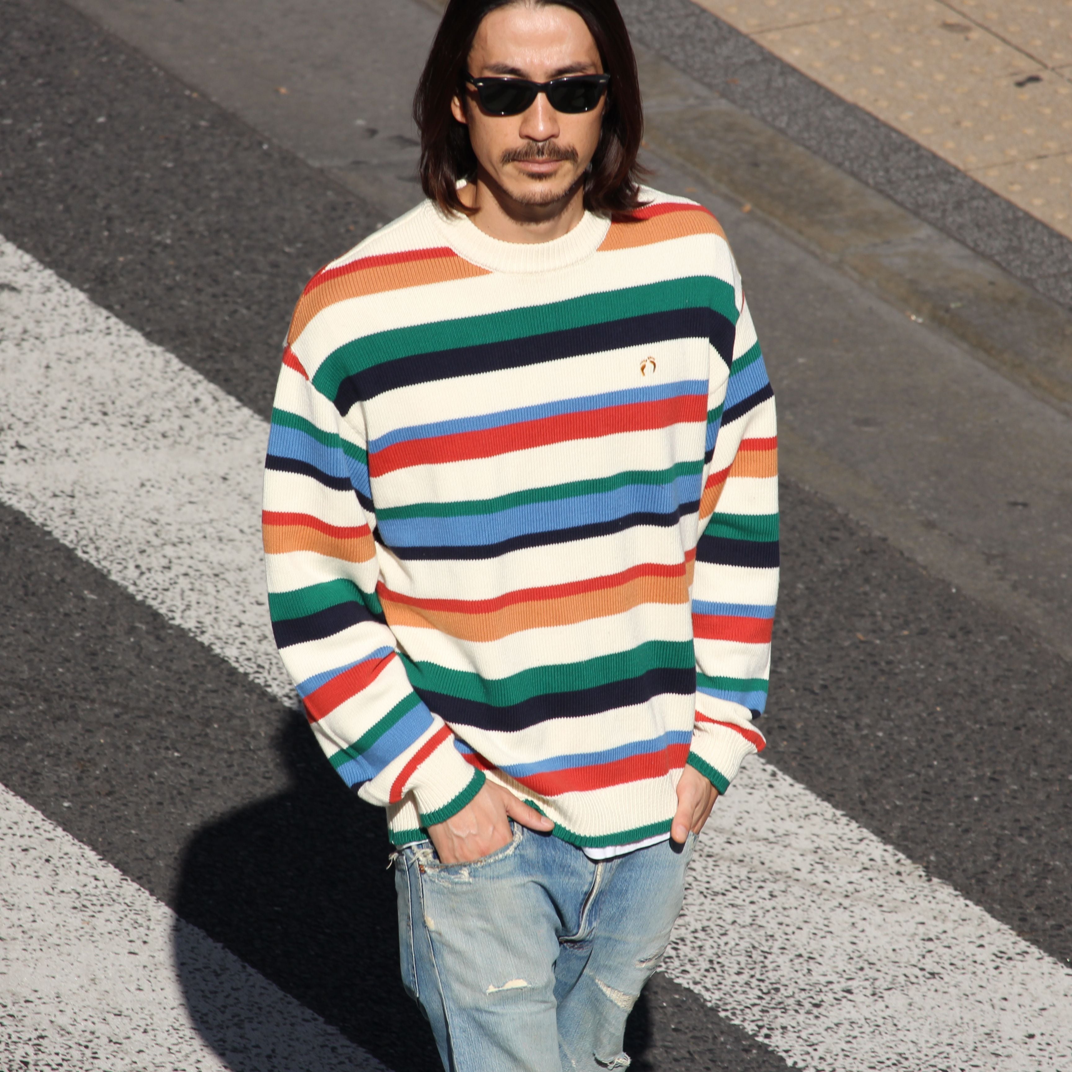 25AW-HT001SPT. Laguna Border Crew Knit