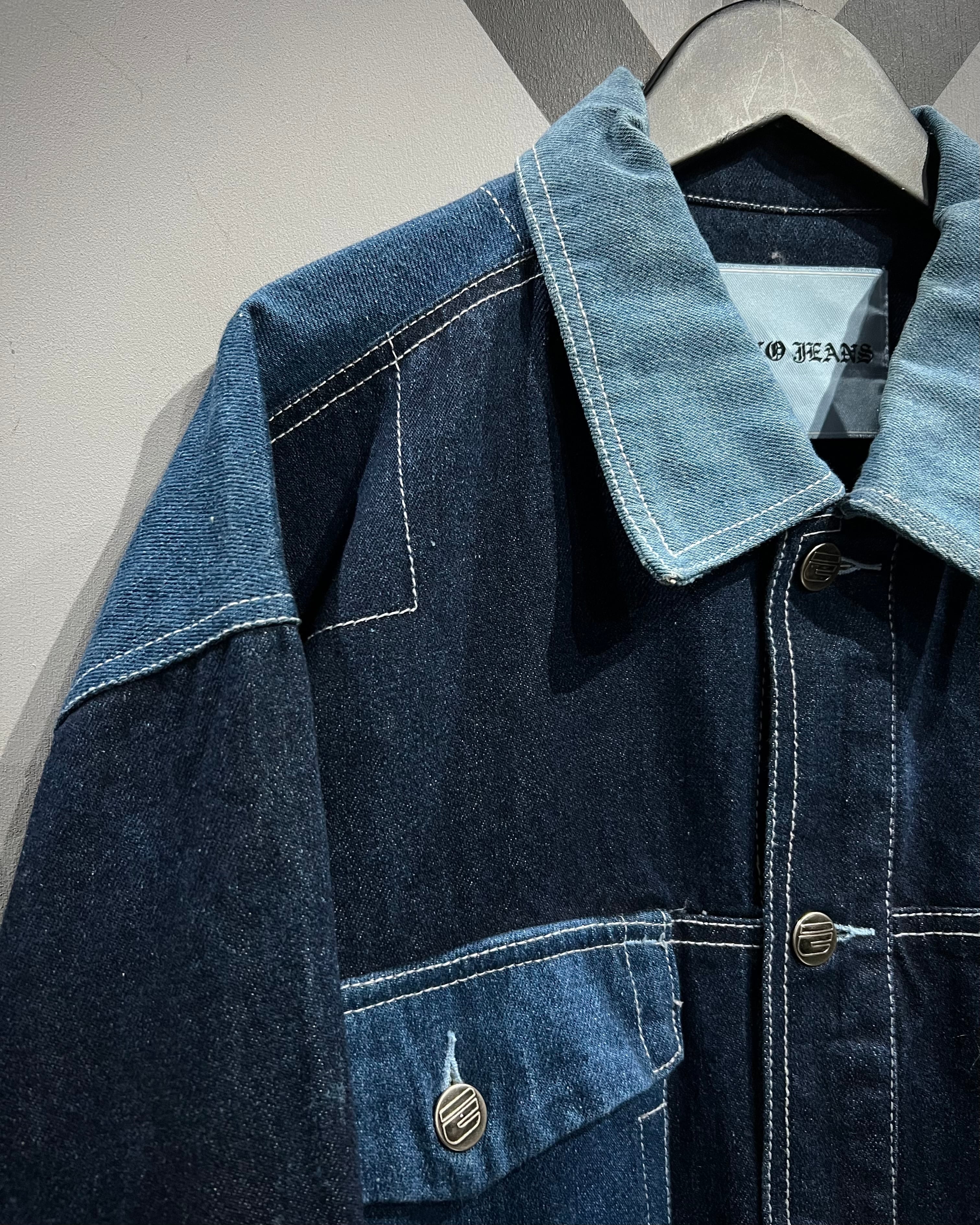 keko　ジージャン　古着 X VINTAGE】“EXCO JEANS” Color Switching Vintage Loose Denim Jacket