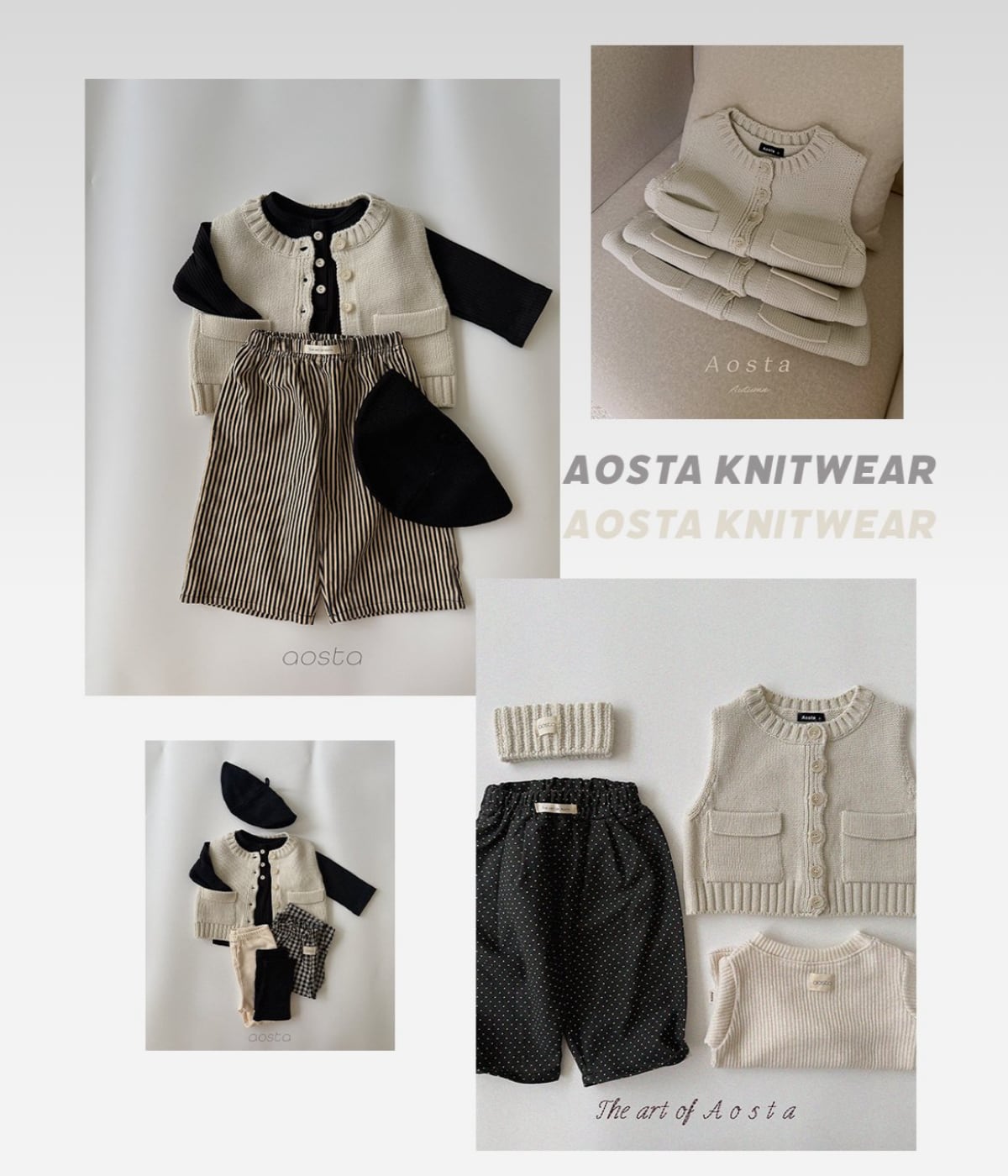 送料無料【予約】/ ニットクッキーベスト / aosta