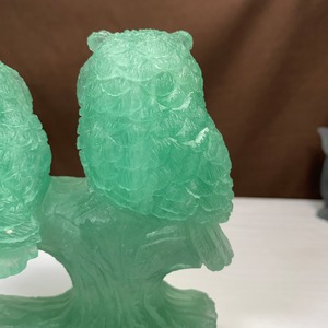 可愛いグリーンフローライト・ふくろう